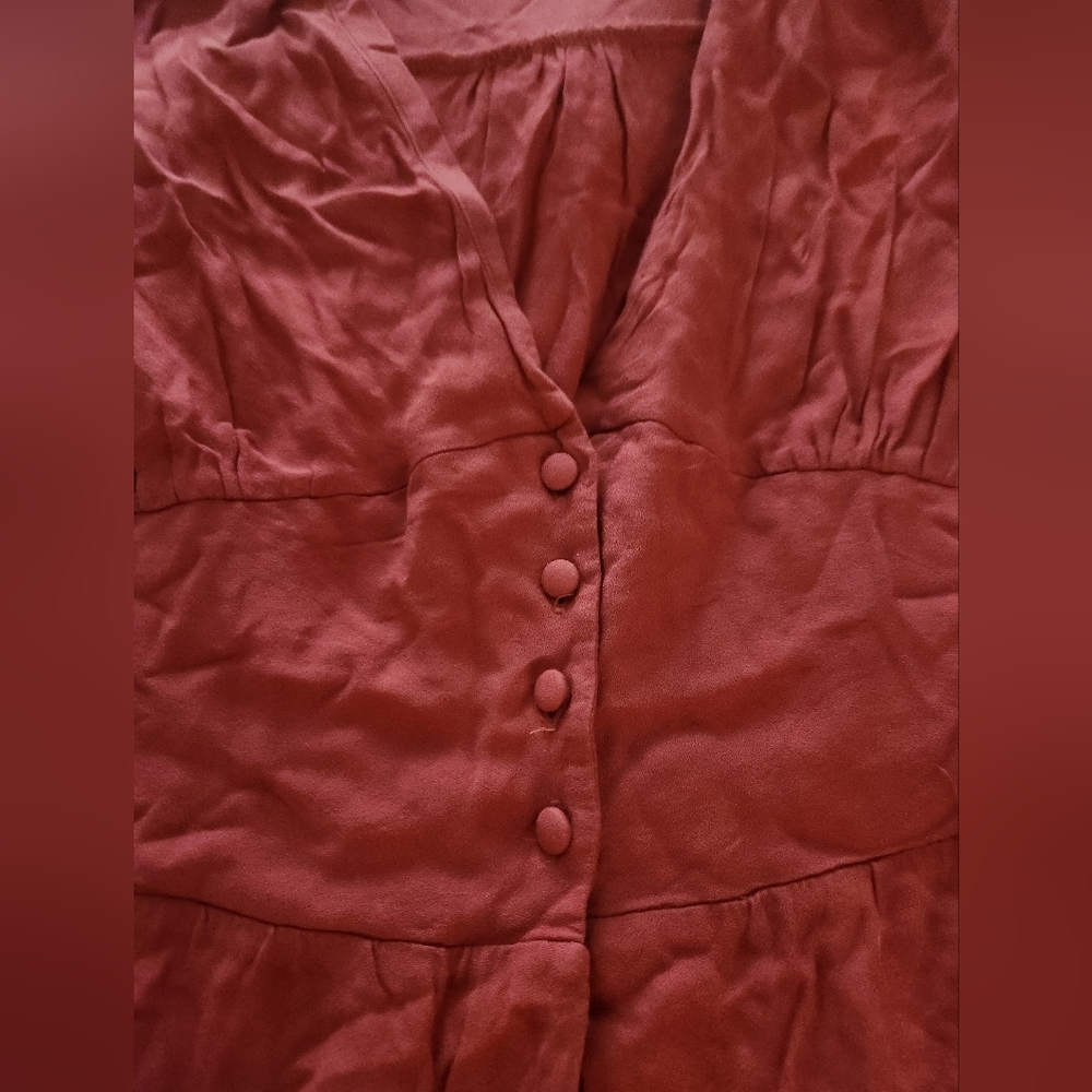 Vintage Rusty Red Bohemian Button Down Shirt - image 2